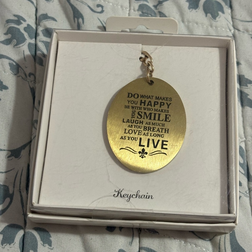 Brand New In Package Gold Keychain